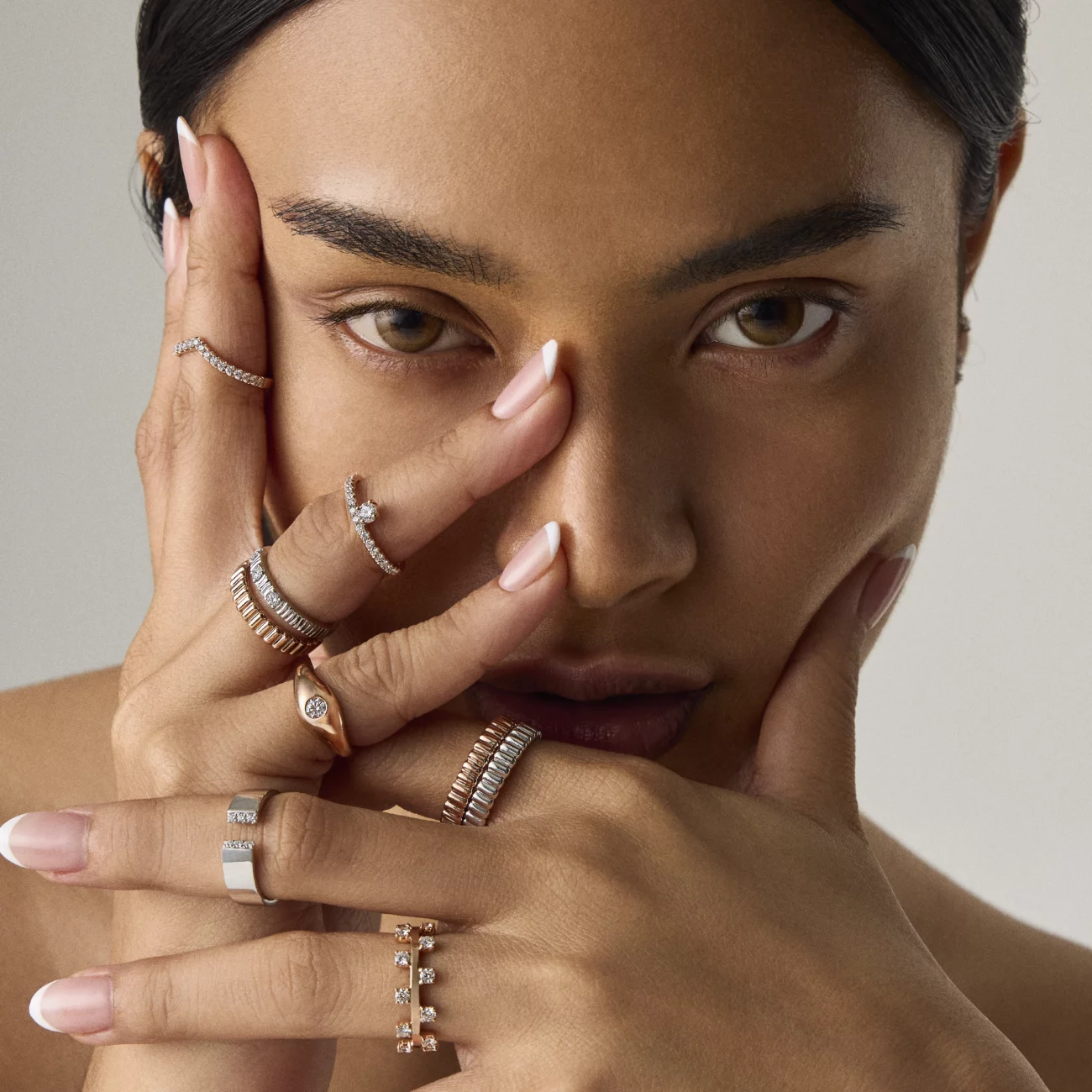 The Love Diamond Diamond Rings on a Model