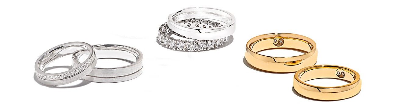 The Love Diamond wedding bands