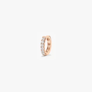 4-point Diamond Huggies - 9.5mm - 18k Rose Gold
