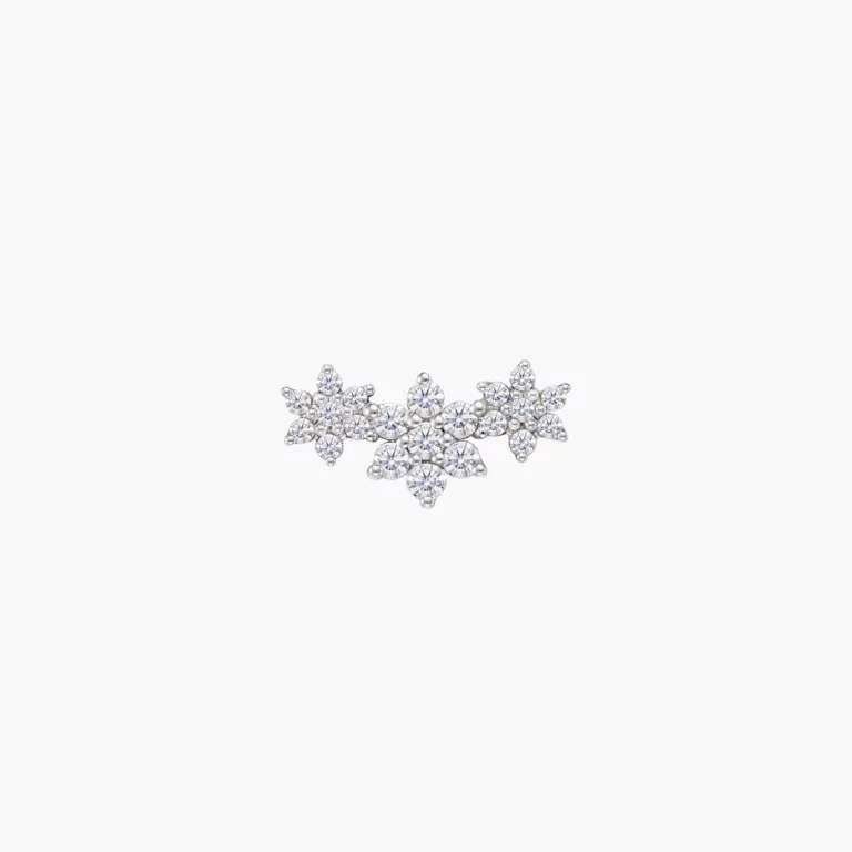 Three Flower Diamond Stud