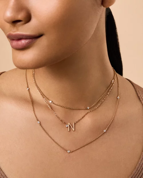 The Love Diamond Diamond Necklaces on Model